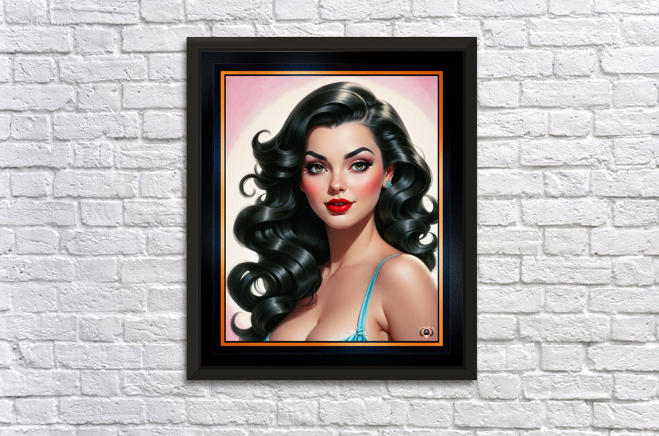 アート・デザイン・音楽 Facing Beauty Shes Thinking Of You Captivating Pin Up Girl AI Concept Art