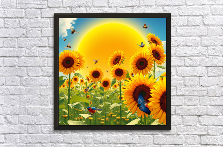 The sun rises - Sun Flowers by toni saad poles