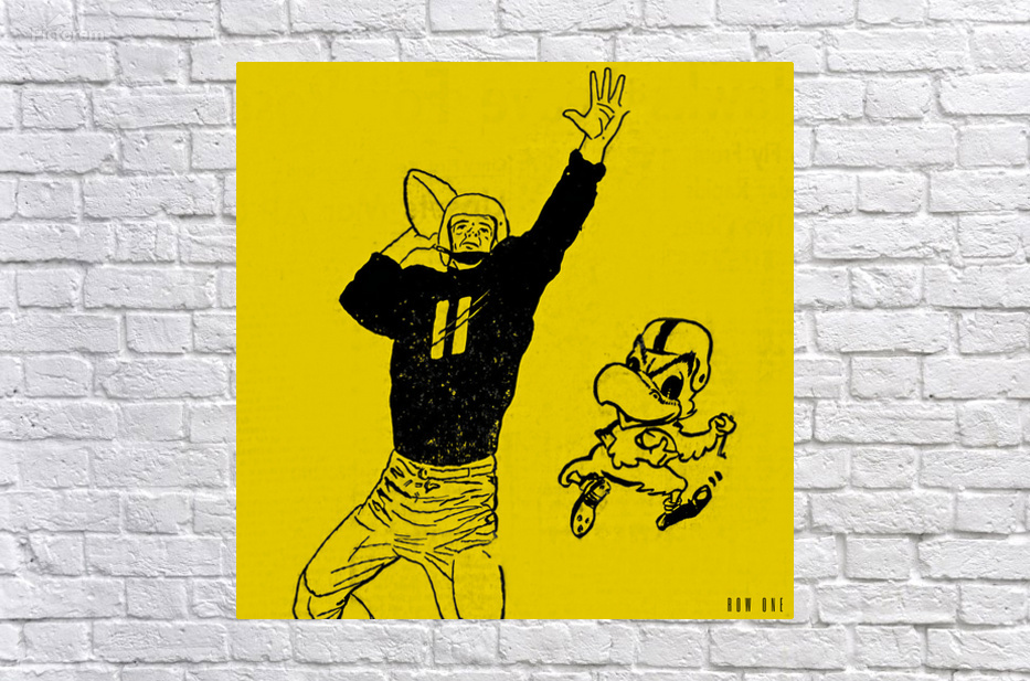 2025 Fathers Day Sports Gifts | 1950s Iowa Hawkeyes Football Art by Row One Brand