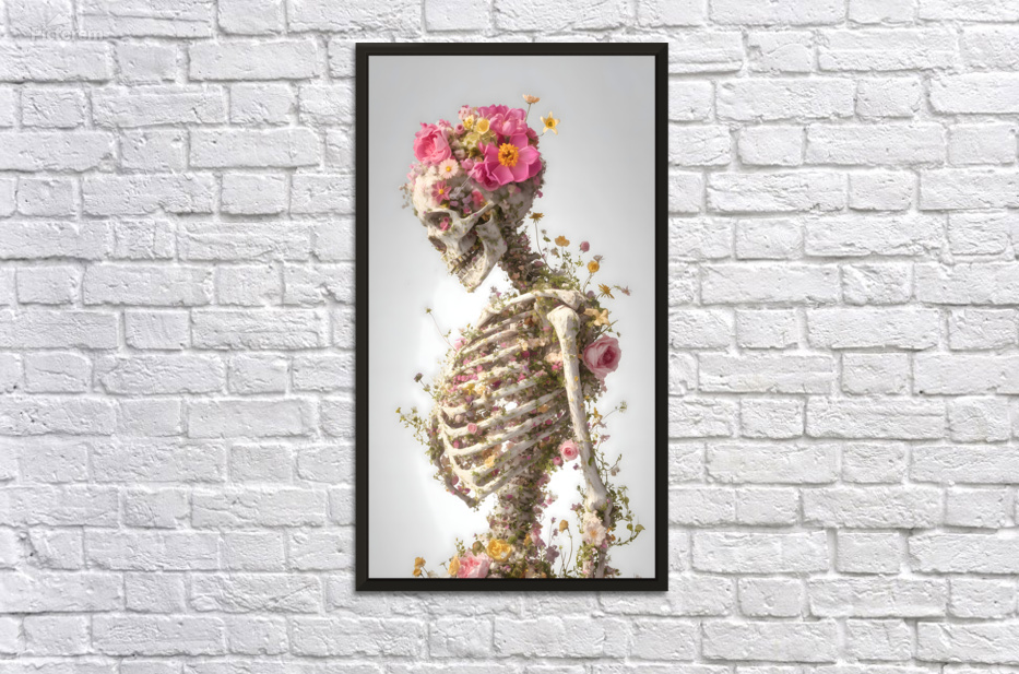 La Vita Dopo La Morte - Life After Death - Floral Skeleton Art Prints by Savage Art Prints