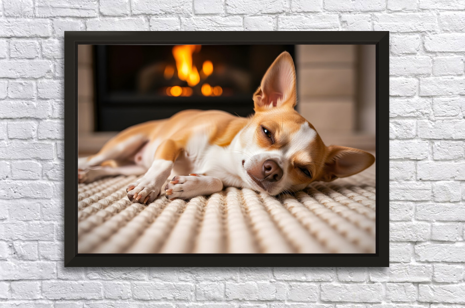 Chihuahua Puppy Falls Asleep By The Fire by Puppy Prints