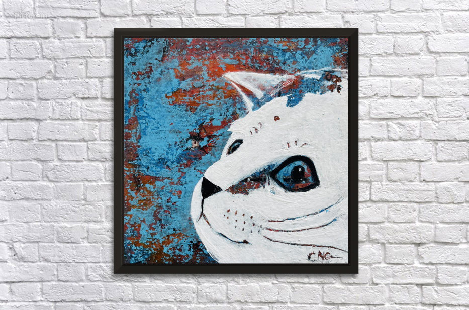 Blue kitty  by Connie Carleton Art