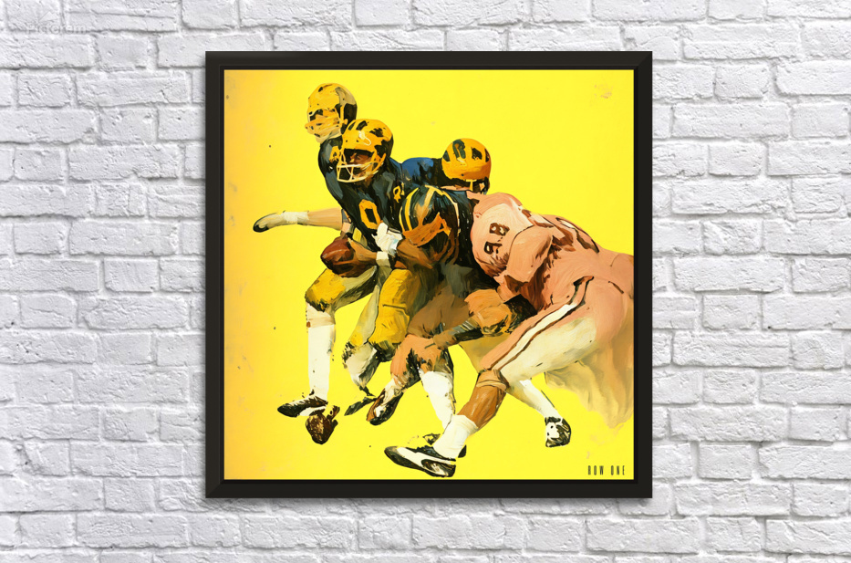 1973 Michigan Wolverines Football Art by Doug Hesseltine by Row One Brand