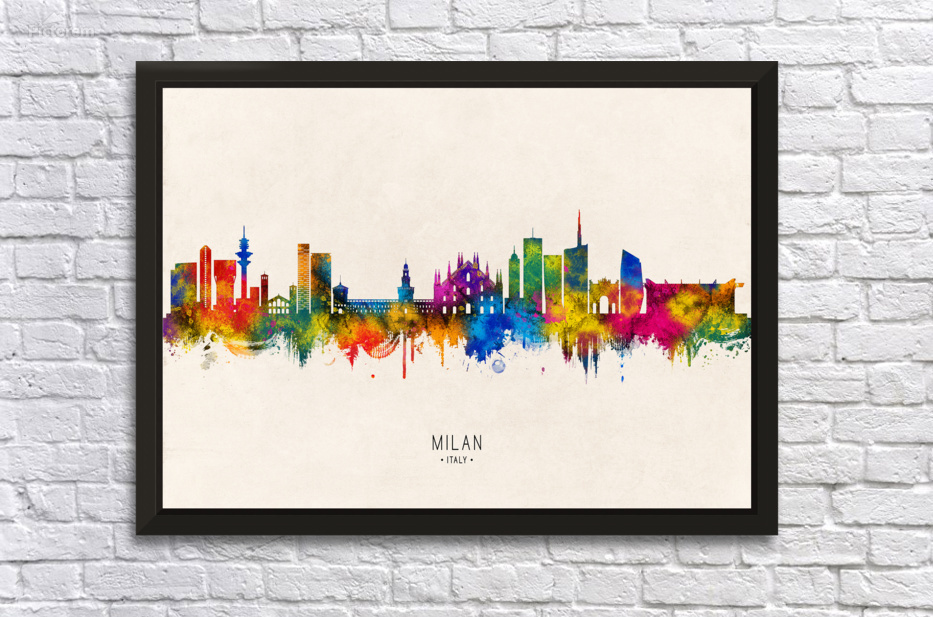 Milan Italy Skyline Beige by Towseef Dar