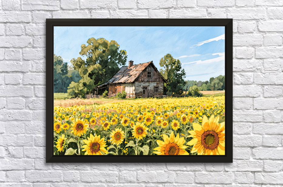 Sunlit Sunflower Homestead   GIA2501 0520 ILU by JordiCarrio