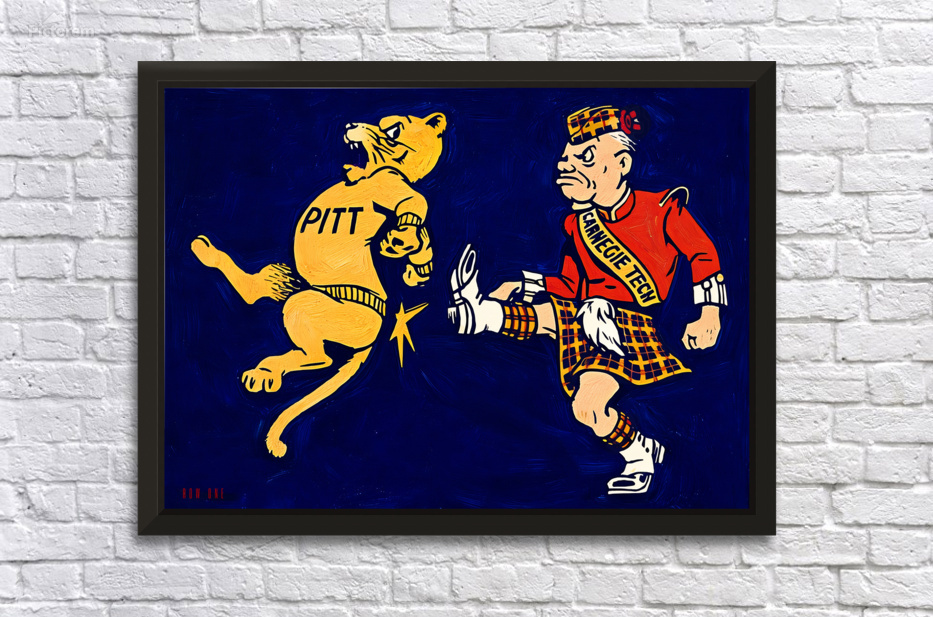 Vintage Carnegie Tech Pitt Panther Cartoon Art by Row One Brand