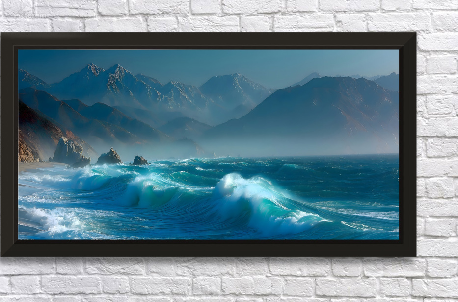 Sapphire Break – Crashing Ocean Wave Art Print by Savage Art Prints