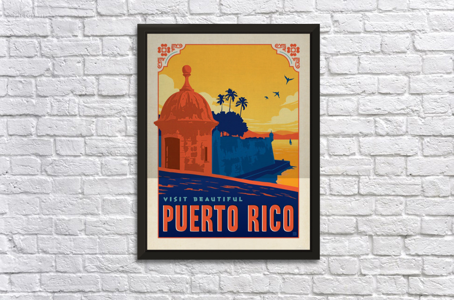 Visit Beautiful Puerto Rico Poster Vintage Poster Canvas