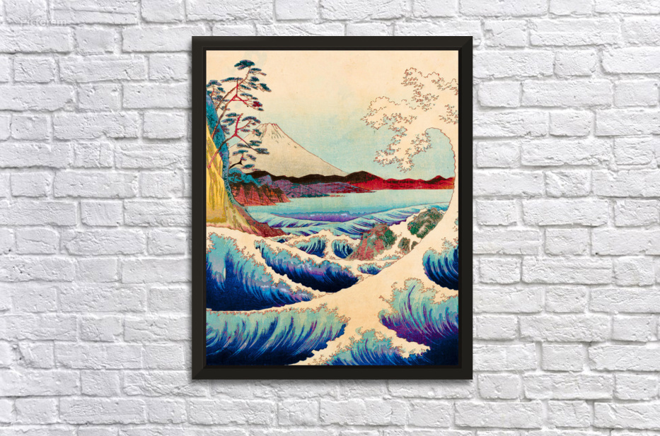 wave japanese mount fuji by Ravendra Wall Art