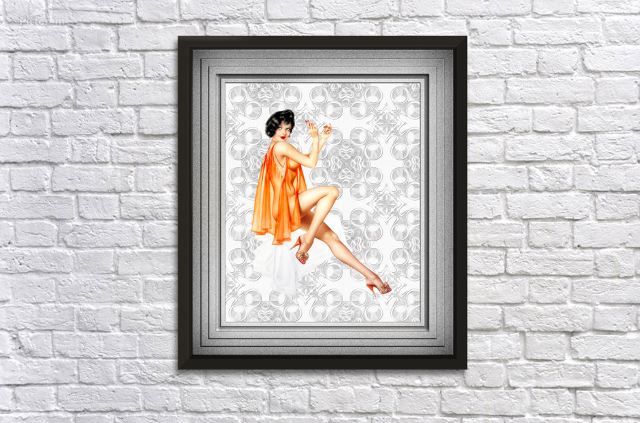 Vargas Girl In An Orange Negligee by Alberto Vargas