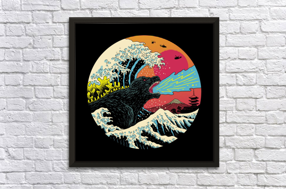 Retro Wave Kaiju Godzilla Japanese pop art style. by Nelly77