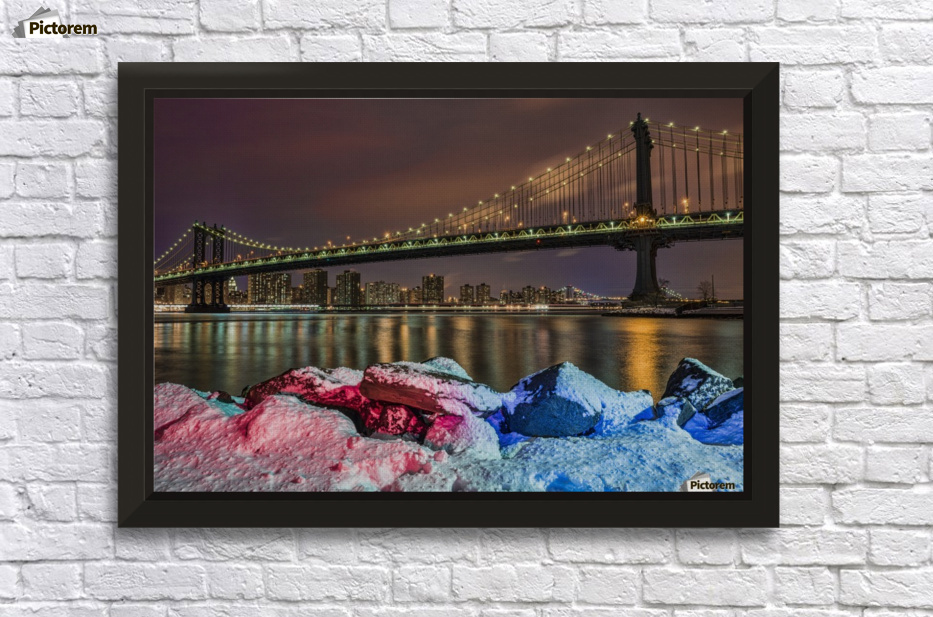 36/"x48/" Brooklyn Bridge at Sunset Viewed from Brooklyn Bridge Park Wall Mural