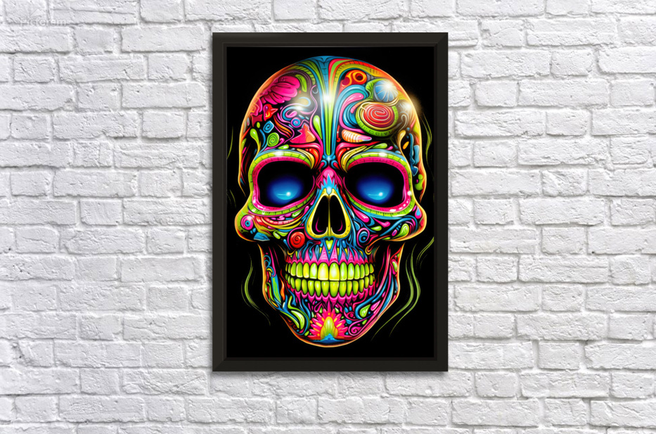 Kunpei_yamanashi　デジタルプリント  NEON SKULLⅠ Kunpei_yamanashiデジタルプリント NEON SKULLⅠ