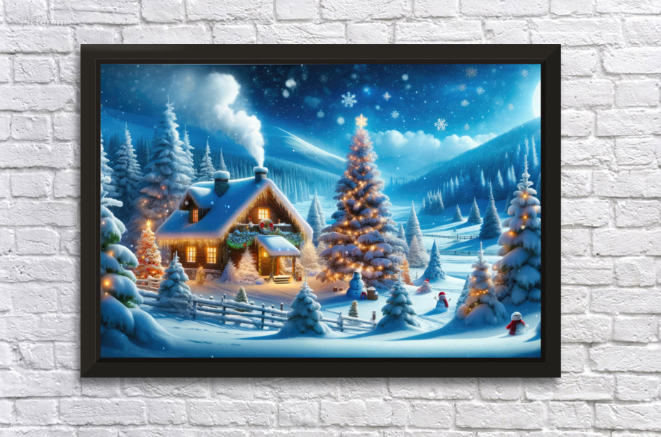 絵画 Winter song- Christmas Alpine Corporation 18-in Lighted Figurine Merry Christmas