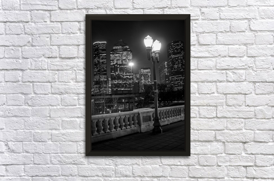 houston city scape at night  vertical 3276 Lamp 1 by Black And White