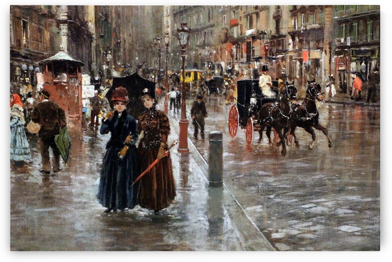 Naples via Toledo, with rain drops by Carlo Brancaccio