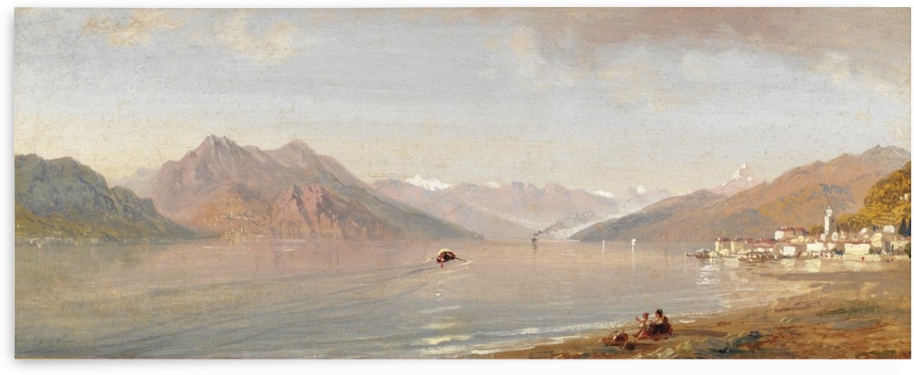 Lake view with mountains in the back by Carlo Brancaccio