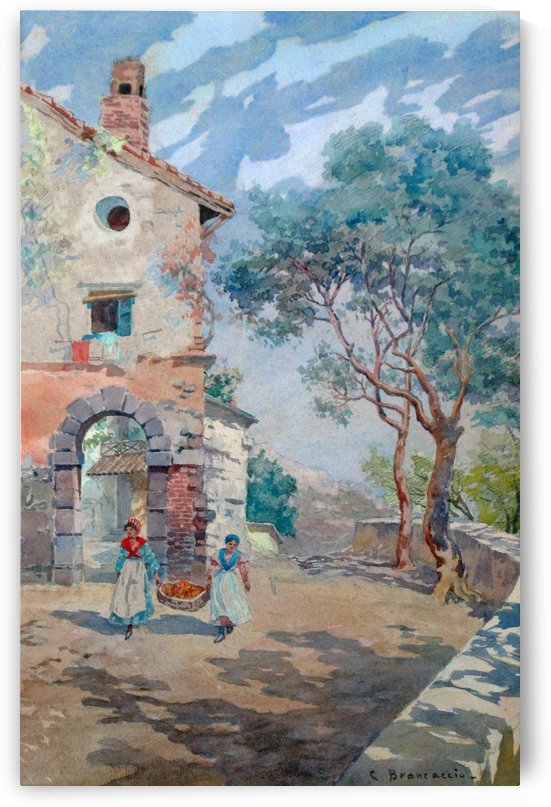 Two girls carrying fruits to their house by Carlo Brancaccio