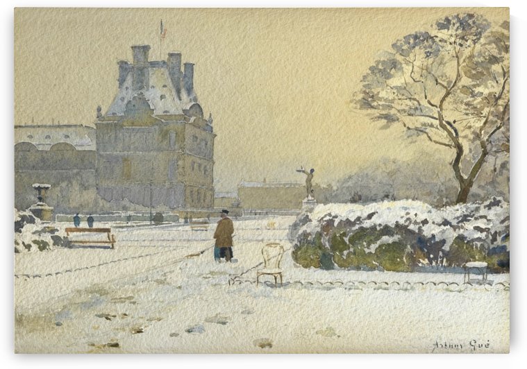 Le pavillon de flore sous la neige, Paris by Arthur Gue