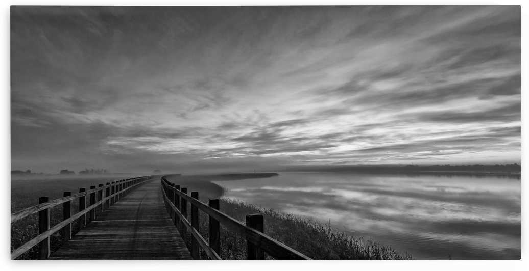 The long wooden footbridge. Dark version. by 1x