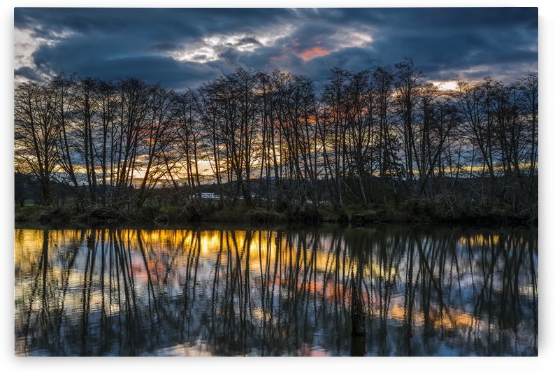 The sun rises along the Lewis and Clark River; Astoria, Oregon, United States of America by PacificStock