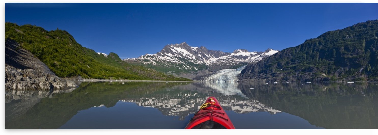Kayaker Perspective Of Kayaking In Shoup Bay On A Sunny Day With Shoup Glacier, Prince William Sound, Southcentral, Alaska by PacificStock