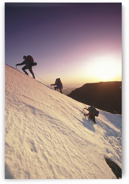 Mountain Climbers @ Sunset Chugach Mts Southcentral Ak by PacificStock