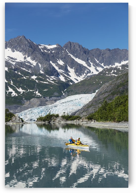 Sea kayakers in front of Shoup Glacier, Shoup Bay State Marine Park, Prince William Sound, Valdez, Southcentral Alaska by PacificStock