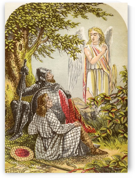 Christian and Hopeful Caught in the Net. Illustration by A.F.Lydon. From the book The Pilgrims Progress by John Bunyan published c.1880. by PacificStock