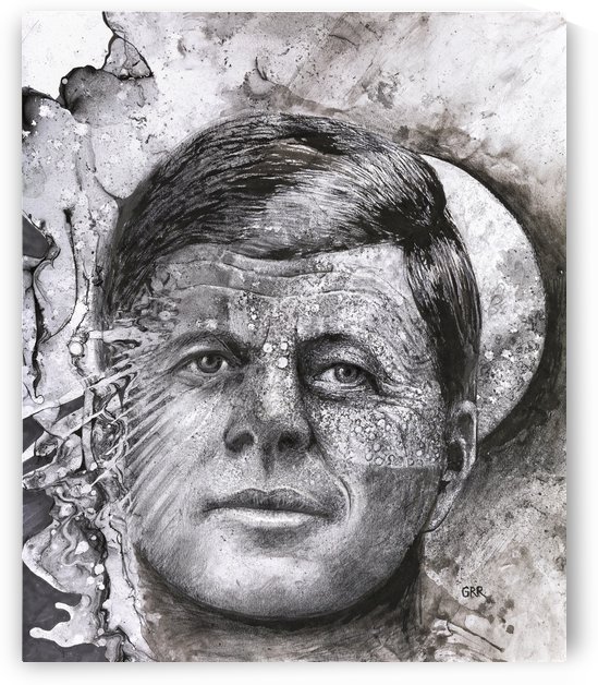 Black and white illustration of a man's face with a full moon overlapping his face by PacificStock