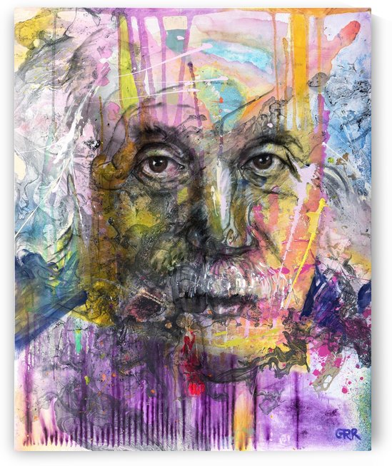 Illustration of a man's face with colourful abstract patterns surrounding it by PacificStock