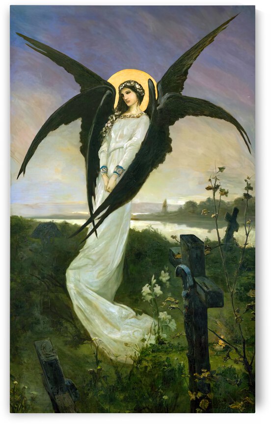 Angel in a cemetery by Vasili Alexandrovich Wilhelm Kotarbinsky