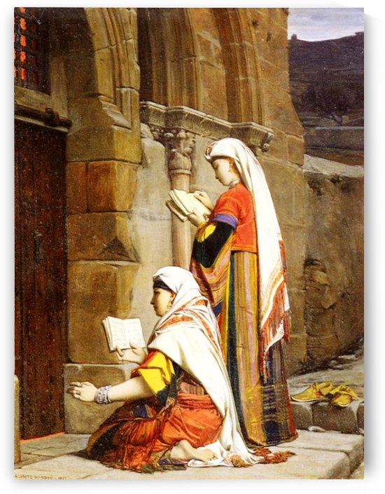 Prayers at the tomb of the Virgin, Jerusalem by Jean Jules Antoine Lecomte du Nouy