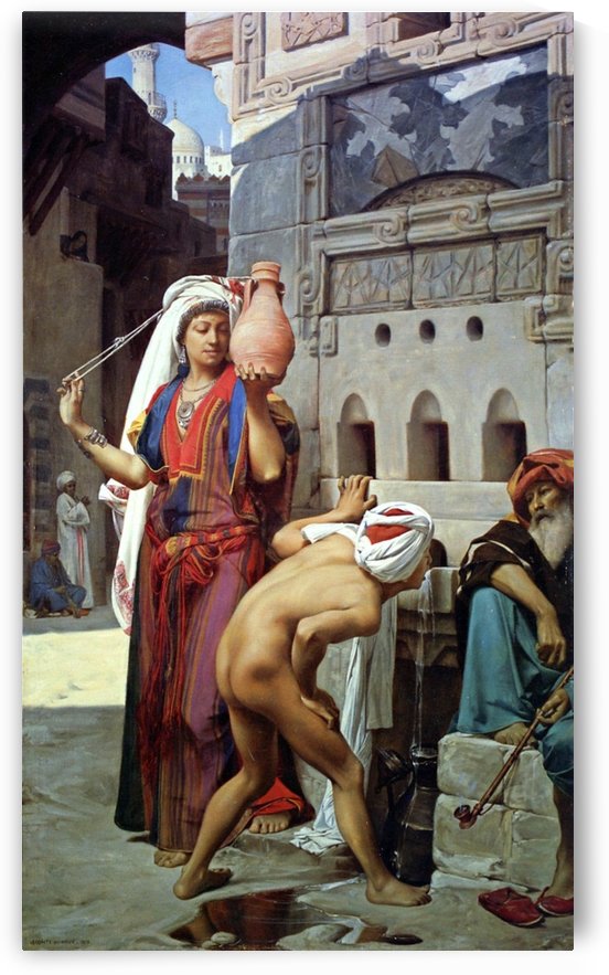 Figures at the fountain near Oriental central market by Jean Jules Antoine Lecomte du Nouy