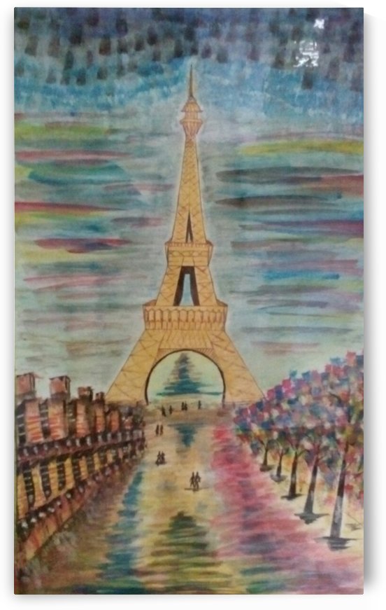 colorful eiffel tower by Raja Hussain