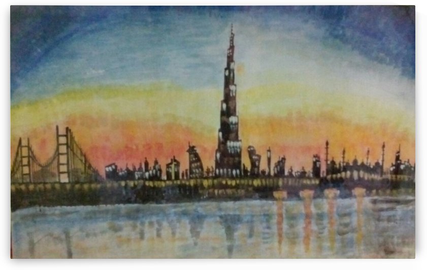 burj at night by Raja Hussain