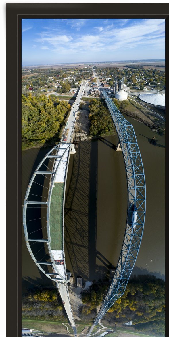 Meredosia Bridges, Panoramic View by Jordan Williams of Air Imagery Services