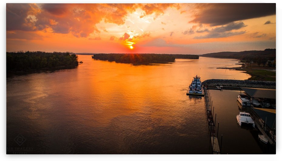 Grafton, IL River Sunset by Jordan Williams of Air Imagery Services