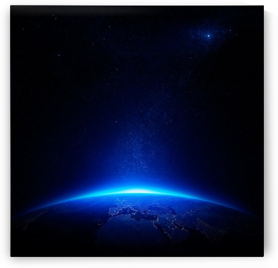 Earth at night with city lights by Johan Swanepoel