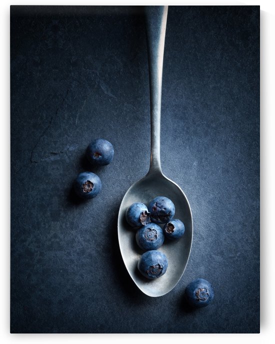 Blueberries on spoon Still Life by Johan Swanepoel