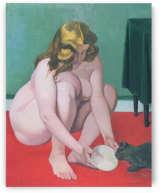 Woman with cat by Felix Vallotton
