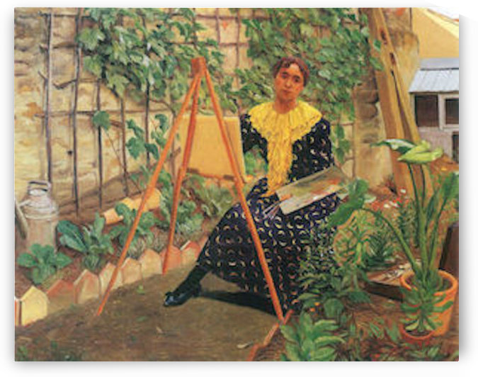 Young woman painting by Felix Vallotton