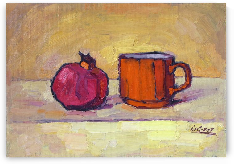 Pomegranate and Red Cup by Ivan Kolisnyk