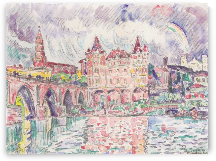 Blick auf Montauban bei Regen by Paul Signac