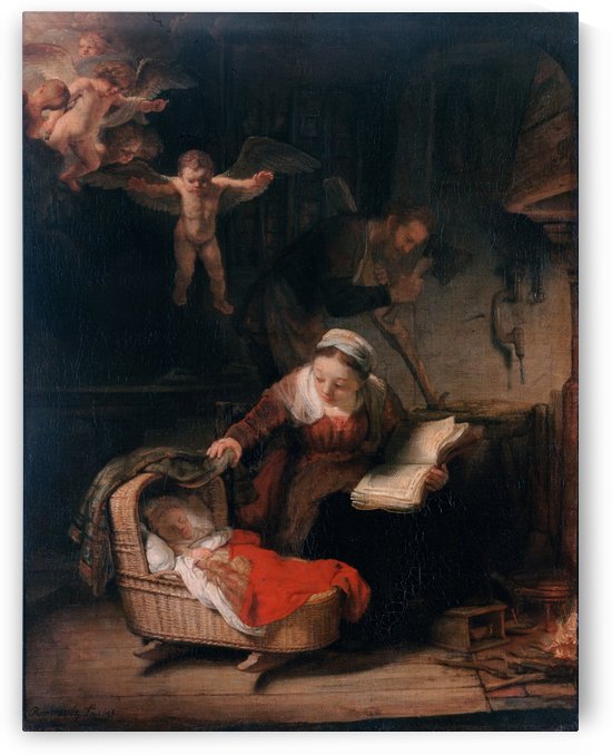 The Holy Family with Angels by Rembrandt