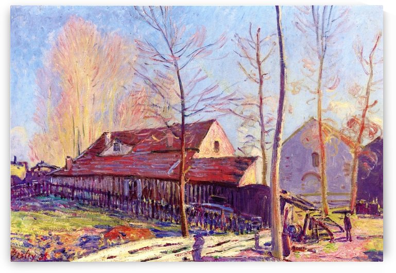 The Mills of Moret, Frost, Evening Effect by Alfred Sisley
