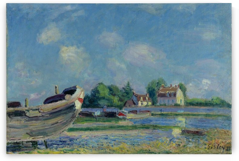 Boats on Repair at Saint-Mammes by Alfred Sisley