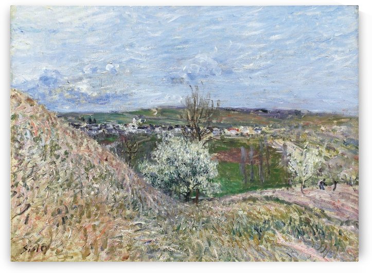 The Hills of Saint-Mammes at Spring by Alfred Sisley