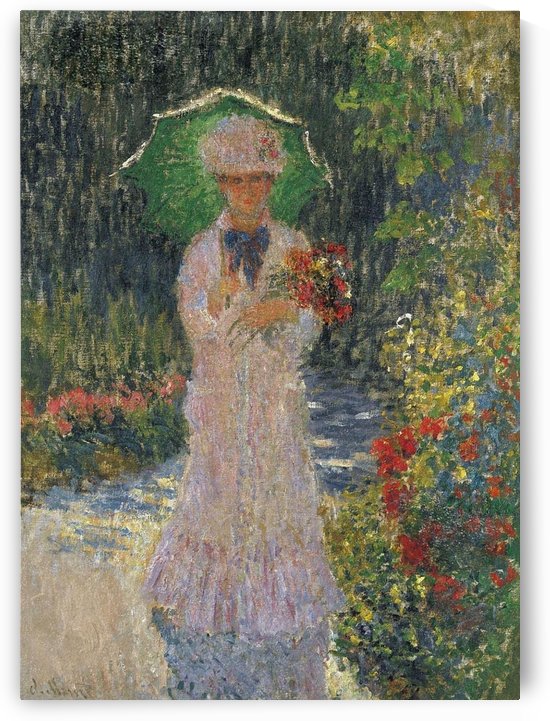 Camille with Green Umbrella by Claude Monet