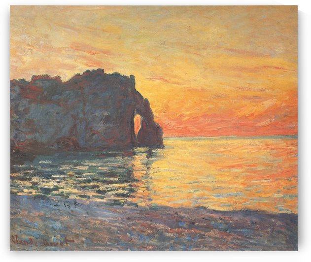 Etretat, Cliff of Aval by Claude Monet